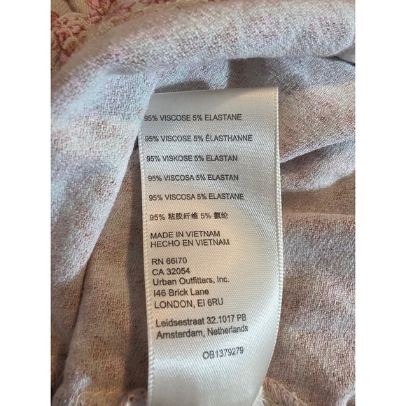 Free People Pink Floral Print Maxi Dress Back Cutout Long Sleeve Boho XL - Picture 12 of 12